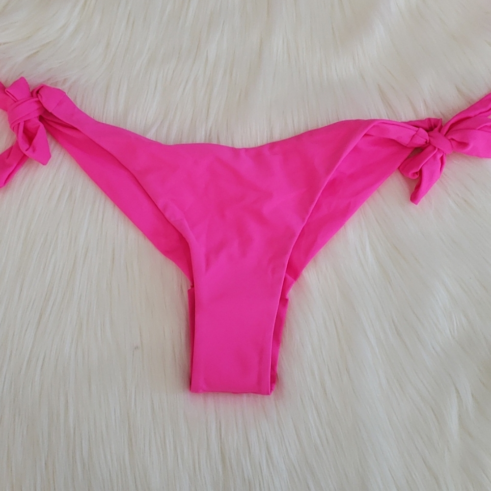 New Pink Sexy Ruffle Bikini Set with Underwire - Picture 6 of 8
